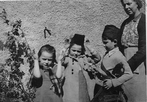 Tony and Pat McCann with Mary ORourke. Taken when they used to visit during the summer up to Ballyhaise. The O'Rourkes lived in the old Schoolhouse then. 